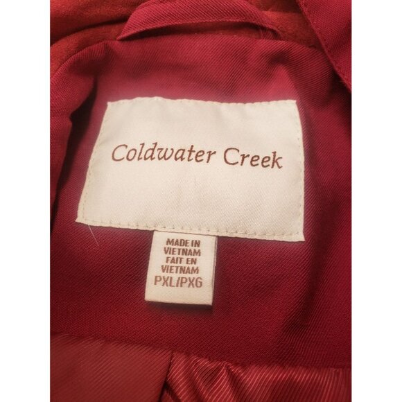 Coldwater Creek Women's Lightweight Hooded Jacket Maroon Size PXL - Picture 6 of 7